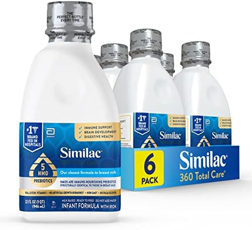 SIMILAC 360 AGUNA FORMULA GRAŽNA FORMULA SA 5 HMO prebiotika, naša najbliža formula do majčinog mleka, ne-GMO, baby formula, spremna za hranu 32-fl-oz boce