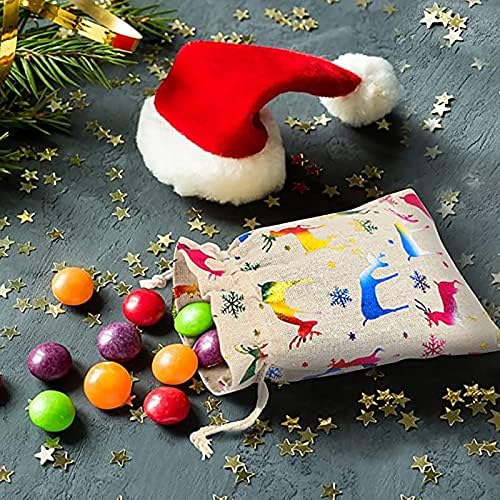 Set od 24 Božić Advent Kalendar 2021, Božić burlap torba 24 odbrojavanje Božić dolazi kalendar Candy poklon torbe DIY Božić odbrojavanje Božić dekoracije za zid Home Office