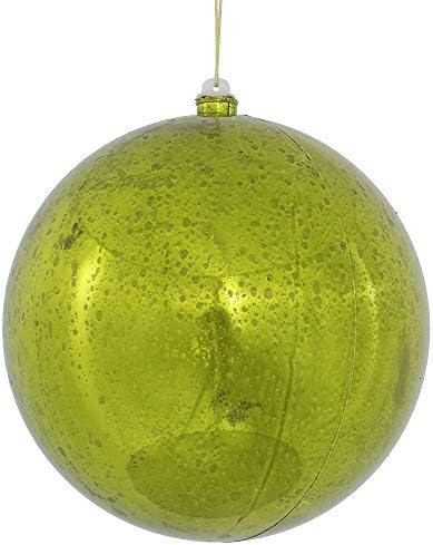 Vickerman 10 Božić Ornament Ball, Lime Shiny Mercury Finish, Shatterproof Plastic, Holiday