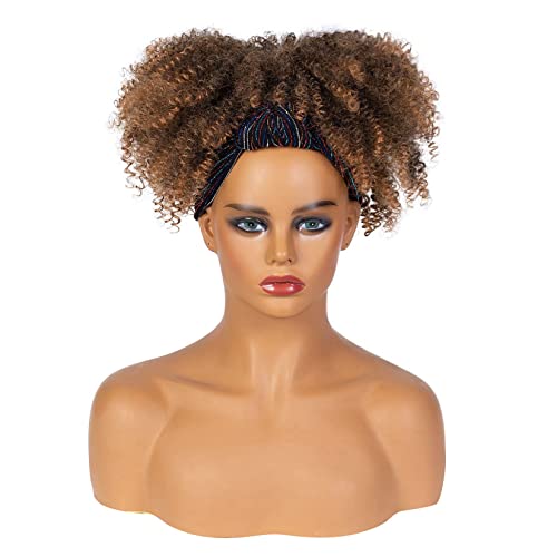 Ženska Afro mala kovrdžava perika za kosu sa trakom za glavu visoke Temperature žica visoka temperatura 25cm za svakodnevnu zabavu