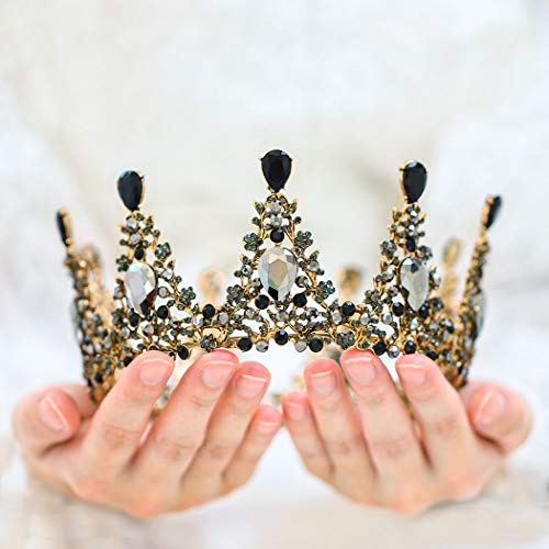 Nikute barokne tijare i krune od kamenčića Vintage Zlatna nevjesta Kristalna tijara kraljica vjenčane trake nakit za žene i djevojčice