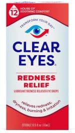 Clear Eyes Redness Relief Lubricant Redness Relief kapi za oči, 0,5 oz