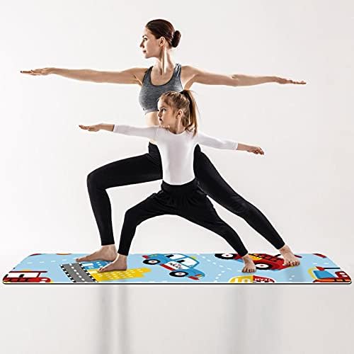 Debela neklizajuća Vježba & amp; fitnes 1/4 prostirka za jogu sa vatrogasnim policijskim automobilom plavi Print za Yoga Pilates & Vježba fitnesa na podu