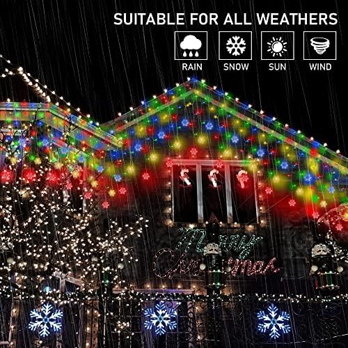 weillsnow 360 LED Icicle Božićna svjetla sa pahuljicom, 29.5 ft 72 kapi Connectable 8 modovi vodootporna Icicle svjetla na otvorenom za zavjese, strehe, prozor, Božićne dekoracije