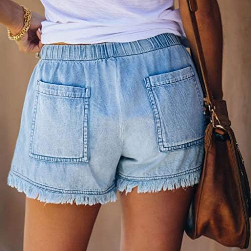 RUIRUILICO understated Vintage farmerke kratke hlače za žene ljetne Casual elastične široke noge Denim šorc vrećaste šorc