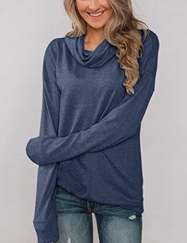 Minthunter ženski puloveri s dugim rukavima kaufl vrat tunika majica casual dukseri
