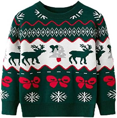 Toddler Boy Girl Božićni džemper pleteni pulover Xmas Reindeer Elk Snowman Cartoon Duksevi
