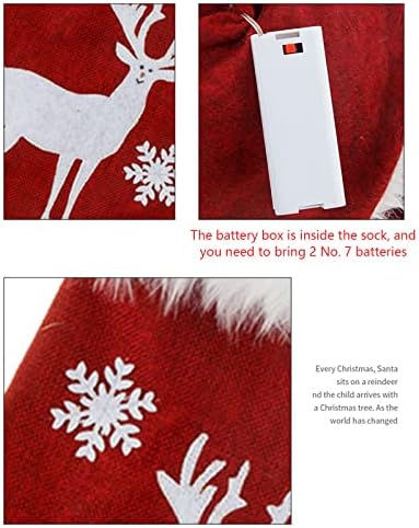 18 inča božićne čarape sa svjetlima jedinstvena crvena posteljina vezena, poklon torba za božićne čarape