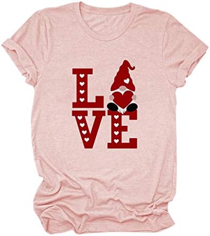 Valentinovo poklon za djevojke Žene Valentinovo košulja Ljubav Srce Print kratkih rukava Ležerne prilike Crewneck Tees