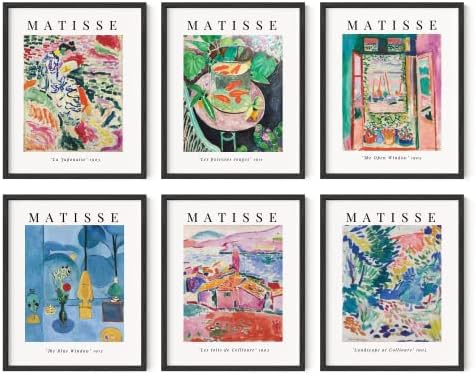 Haus and Hues estetske postere, matisse poster - set od 6 Matisse Wall Art, zidni posteri Estetični, matisse printova, art izložbeni poster, mattena umjetnost, ljetni matisse Art Print