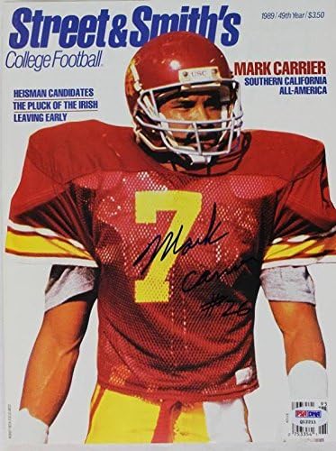 USK Mark Carrier potpisan 1989 ulica & amp; Smiths Magazine PSA/DNK Q12211-autogramom College časopisi
