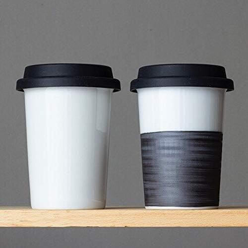 Japanska porculanska krigla za višekratnu upotrebu sa silikonskim poklopcem i rukavima, putne čaše za kafu