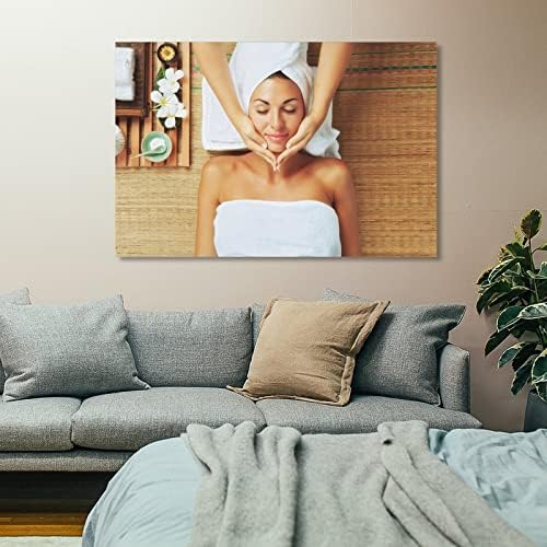 SPA Poster platneni zid Art lijepa djevojka Spa Salon masaža kozmetički salon soba dekor 24x36inch Frame-Style