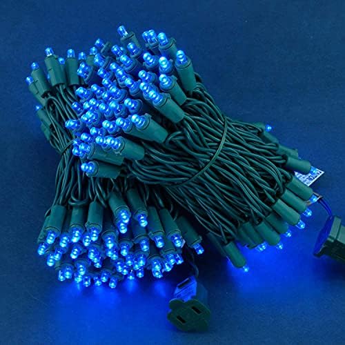 SWEET SHINE plava LED Božićna svjetla sa zelenom žicom, 66 stopa 200 Broj UL certificiranih komercijalnih razreda 5mm LED prazničnih žica Set