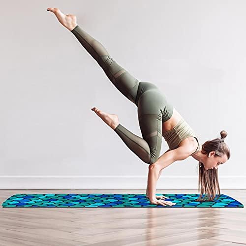 Debela neklizajuća Vježba & amp; fitnes 1/4 prostirka za jogu sa skalom kože ribe Mermaid Print za Yoga Pilates & amp; Vježba fitnesa na podu