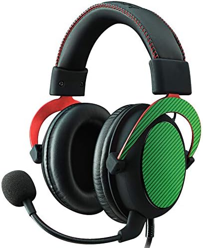 MightySkins koža kompatibilna sa Kingston HyperX Cloud II slušalicama za igre - Lime karbonska vlakna | zaštitni,
