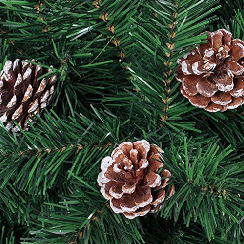 6pcs Božićni prirodni borovi, rustikalni pinecones rasuti ukrasi sa nizom za izradu kućnog dekora akcenta, Dekoracija stabla zamošćavanja pada