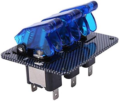 Blue DC12V-20A LED indikatorska sklopka kombinirani prekidač ugljičnog vlakana