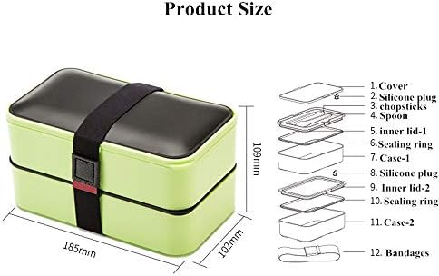 LKYBOA ručak kutija PP / Silikon 1200ml Bento kutija sa priborom za pribor za ekološku opremu BPA Besplatna prenosiva spremnik za skladištenje hrane Novo