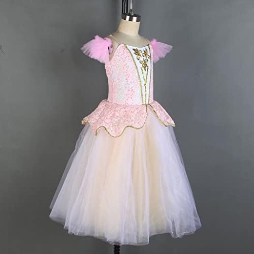 Walnuta Ballerina Romantična Tutu Pink Sequin Top Bodice sa 360 ° Tulle Women Ballet Dance Dance Dress