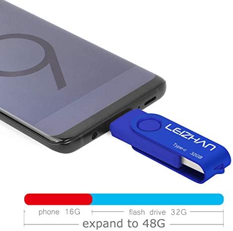 Leizhan 32GB USB C Flash Drive 3.0, tip C PhotoStick za Samsung Galaxy S10, S9, S8, S8 Plus, LG G6, Google