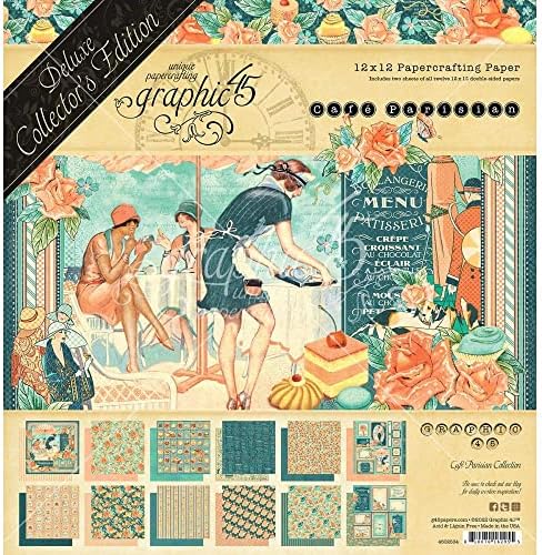 Grafikon 45 Café Parisian Collection Bundle - Deluxe kolekcionarsko izdanje paketa 12 x 12 + 13 x 13 plastična