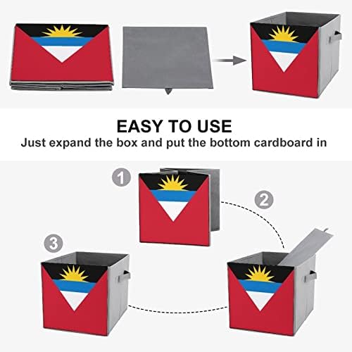 Antigva i Barbuda zastava PU kožna skladišta za skladištenje Canvas Cube Organizator košara sa