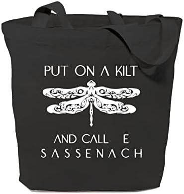 Gxvuis Dragonfly Platnena torba za žene stavite Kilt i nazovite me Sassenach torba za kupovinu namirnica za višekratnu upotrebu Outlander poklon