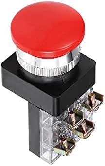 Prekidač gumb za gumb momentalna glava gljiva, [za svjetlosni DIY projekat] - 25 mm / crveno
