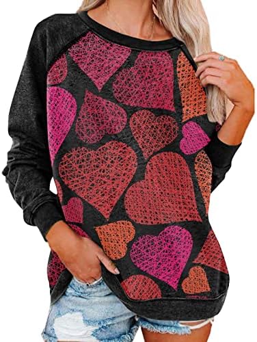 Duks zaljubljenih za žene za žene tinejdžerske majice za Valentine Sretan zaljubljeni košulje Crewneck pulover vrhove