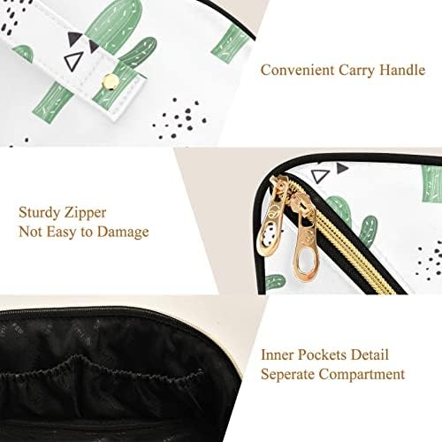 Zauya Cactus prijenosna torba za šminku otvara se stan za jednostavan pristup, putničku kozmetičku torbu velikog