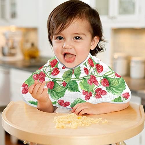 Yyzzh Berry Raspberry Wild Strawberry muslin Burp krpe za bebe 4 pakovanje pamučne babycloths, bibs za dječak