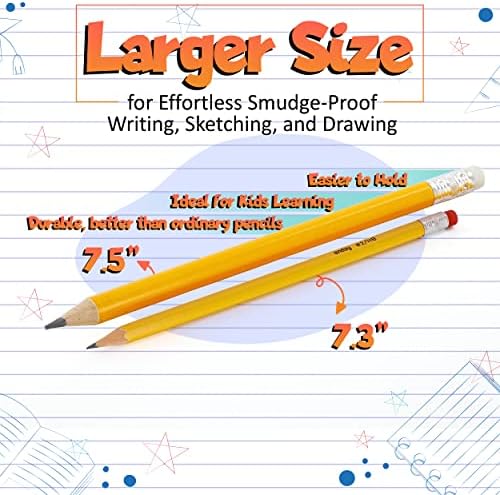Emraw Preosjet okrugli okrugle primarne veličine br. 2 džumbo olovke za predškolce, osnovnu djecu - pakovanje od 8 premium masti olovaci