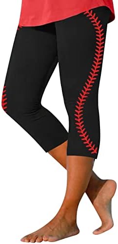 Žene 2023 Baseball Ispis Stretch gamaši Ležerne prilike Comfy Visoki struk Slim Yoga Hlače Tajice Ladys