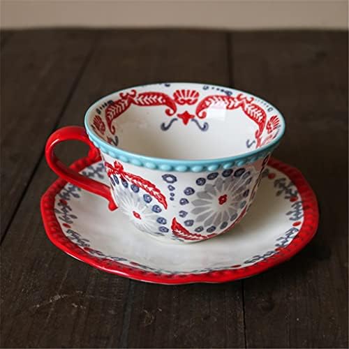 SXNBH podloge egzotičnog stila ručno stiskanje i nepravilna šalica za kavu i čašicu tanjire / čaj sa tanjurom