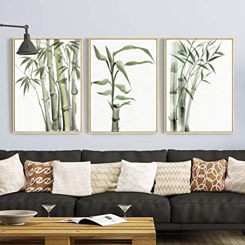 Kineska slika bambusovog platna zelena biljka Zidna dekoracija uljana slika Art, 1, 10x15cm