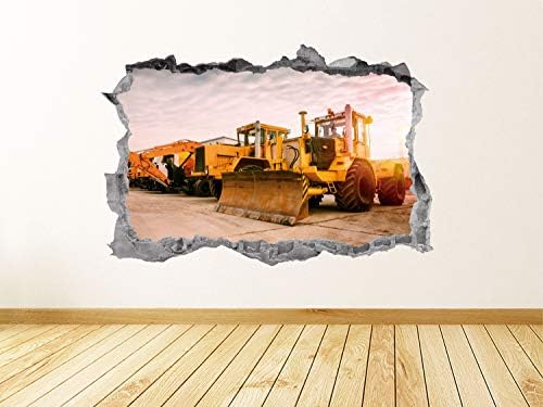 Kamion Zidna naljepnica Art Smašeni 3D grafički građevinski kamioni Zidna naljepnica Muralni poster Dječja