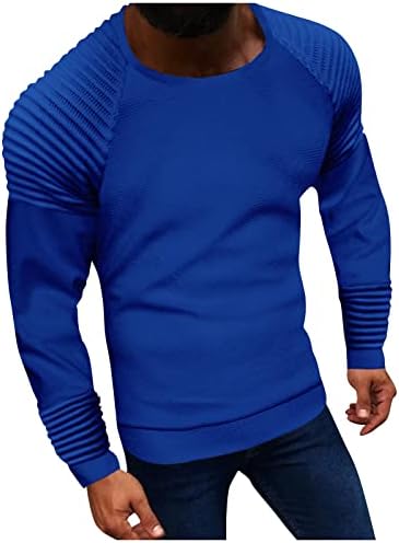 WAFLLE PLIT Džemper, mens crewneck lagani džemper, ležerna pletena pulover jesenska zima topla košulja za dno