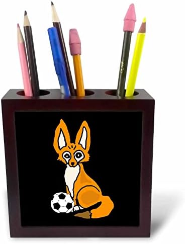 3drose Cool smiješna slatka Fennec lisica igra fudbal sportski crtani film-držači olovki