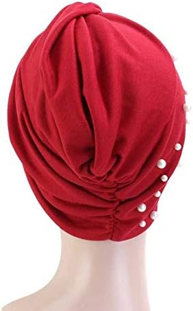 Lysldh Ženske kape za kosu biserna perla elastična turbana šešir za spavanje noćni omotač pamuk Twist Cap Hijab alat za kosu
