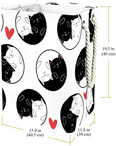 Valentinovo Yin Yin Yin bijele crne mačke srca uzorak rublja rublje kašika za dječju sobu Početna Organizator rasadnici
