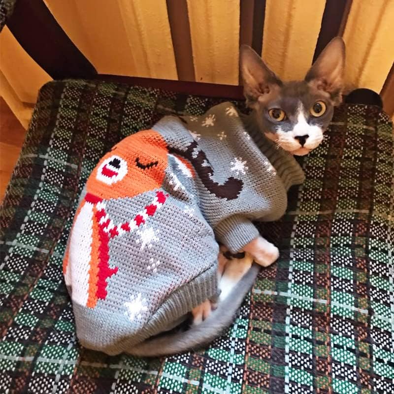 Zimska crtana CAT CATS odjeća topli božićni džemper za malog kućnog odjeće kaput pletiva kukičana
