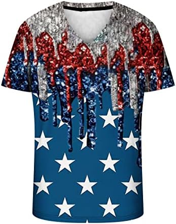 Plus veličina 4. jula vrhovi za muškarce Patriotske majice 2023 Dan nezavisnosti Majica Američka zastava Ispis Kuća za odmor