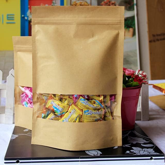 100kom Reklozibilna samo-zaptivna plastična torba za skladištenje 5 veličina deblja Kraft papirna torba sa patentnim zatvaračem Kućni organizatori kontejneri na veliko