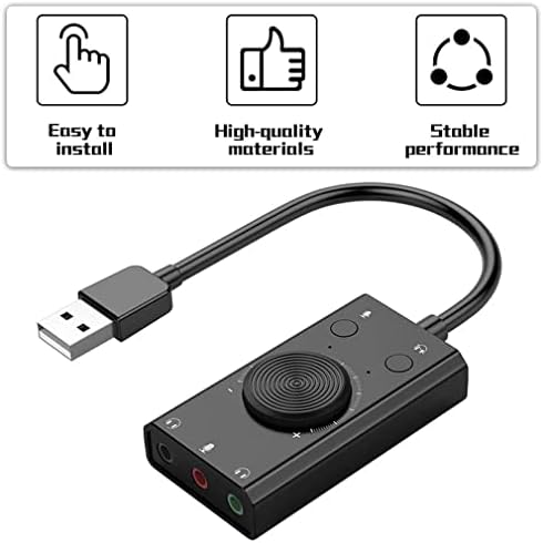 BHVXW eksterna USB zvučna kartica Stereo Mic zvučnik 3.5 mm slušalice Audio priključak Adapter za kabl Prekidač