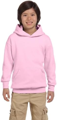 Hanes Youth 7,8 oz. ComfortBlend Ecosmart 50/50 pulover Hood, XL, blijedo ružičasta