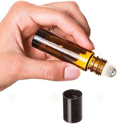 Grand Parfums 12 esencijalno ulje, aromaterapija - amber staklena boca sa metalnim rolatom od nehrđajućeg čelika na aplikatoru i crnom poklopcu - 8 ml paketa od 12 i 2 prenosa pipeta i 12 plastičnih motora