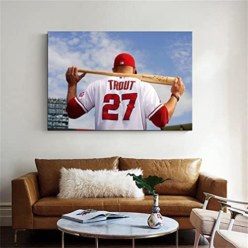 Američki bejzbol anđeli Mike Trout Thunderbolt Canvas Art Poster i zidna umjetnička slika Print moderni posteri za uređenje porodične spavaće sobe 12x18inch