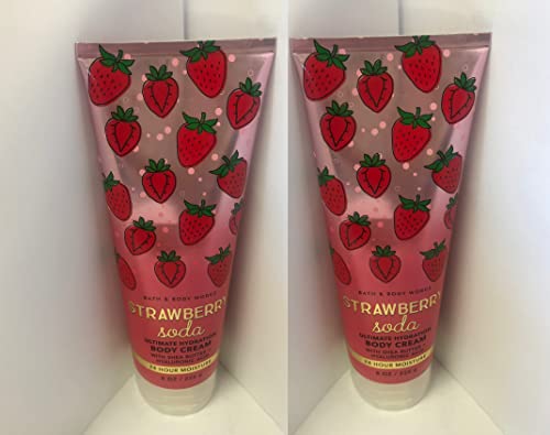 Kupatilo & amp; Body Works Strawberry Soda Ultimate Hydration Body Cream za žene 8 Fl oz 2-Pack