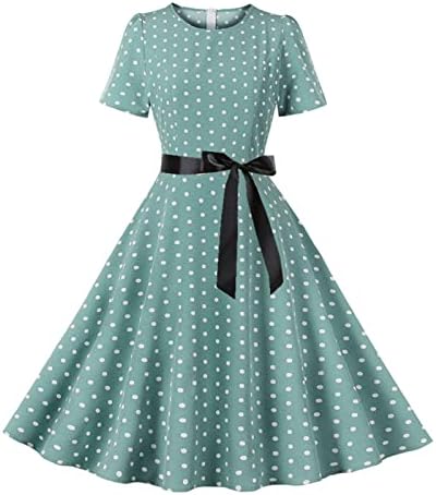 Vintage party haljine za žene 1950-ih elegantna večernja haljina na tačku kratki rukav linija Fit i Flare haljine